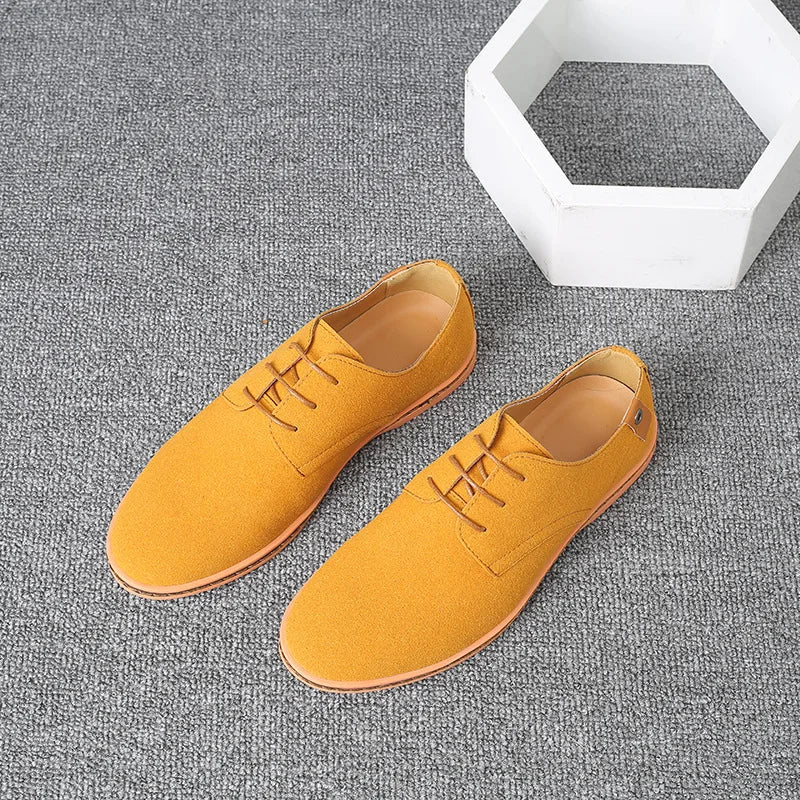 Fashion Men's Shoes Suede Leather Loafers British Style Men Casual Shoes Moccasins Outdoor Driving Shoes Handmade Slip on Flats