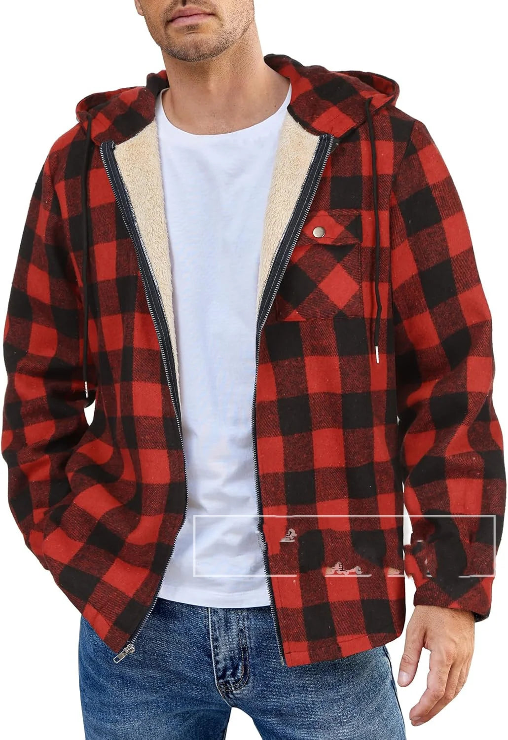 European and American Fashion Winter Jacket for Men Men's New Hooded Velvet Warm Top Men's Casual Jacket