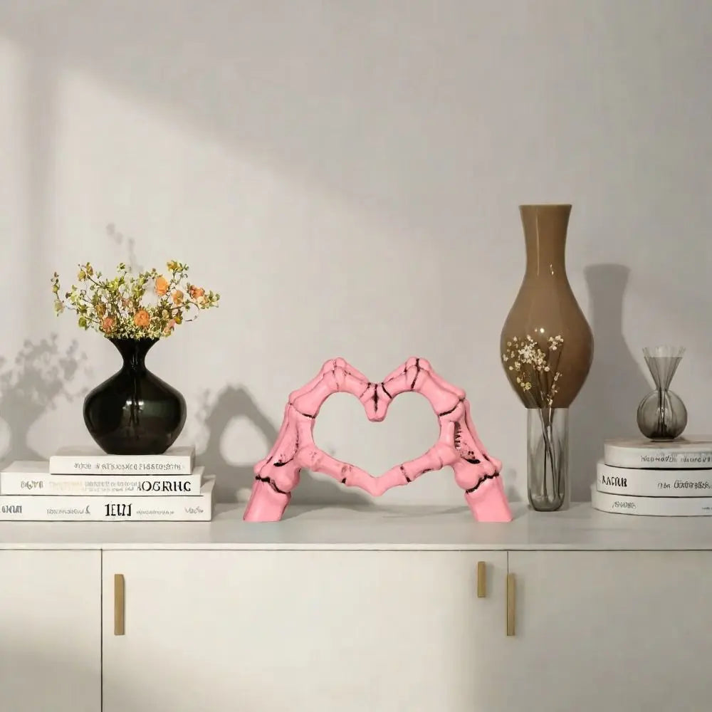 Halloween Themed Halloween Heart Hands Sculpture Handicraft Ornaments Abstract Skeleton Statue Collectible Display