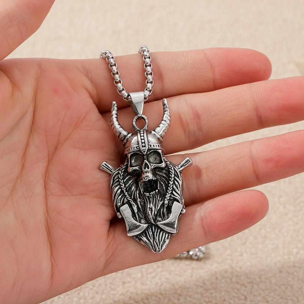Men's Cool Personalized Viking Skull Pendant Accessories Retro Gothic Gift Toys Suitable for Giving to Friends as Gifts