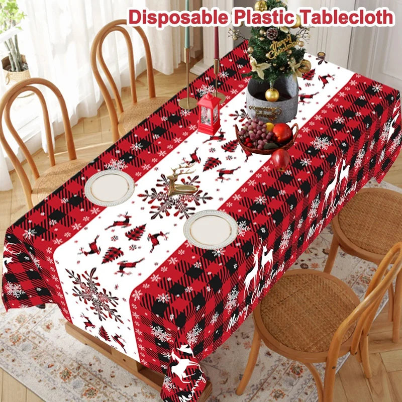 Christmas PE Tablecloth Merry Christmas Decoration For Home 2025 Navidad Kerst Xmas Decor Noel Kerst Happy New Year Gift 2026