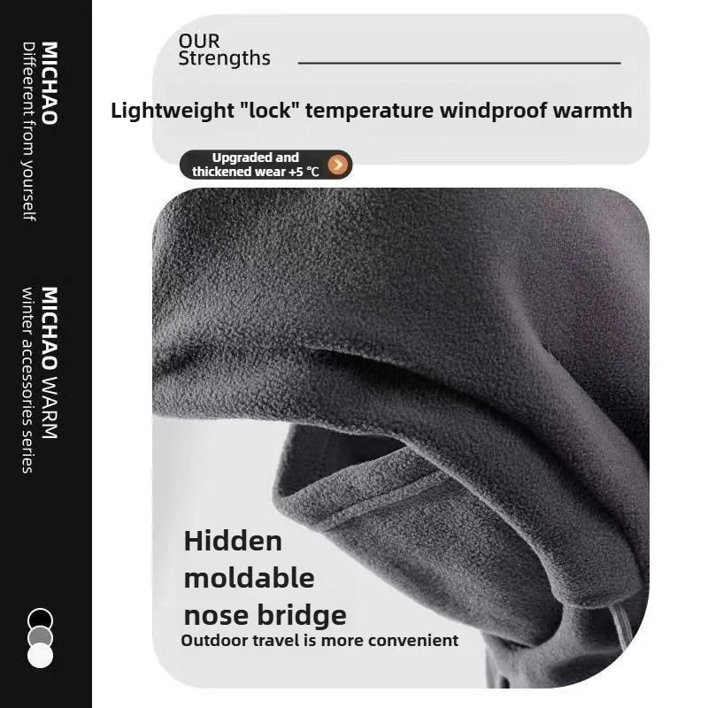Winter Thermal Neck Warmer Outdoor Fleece Balaclava Scarf Skiing Face Mask Snood Hood Hat Windproof Keep Warm Cycling Cap