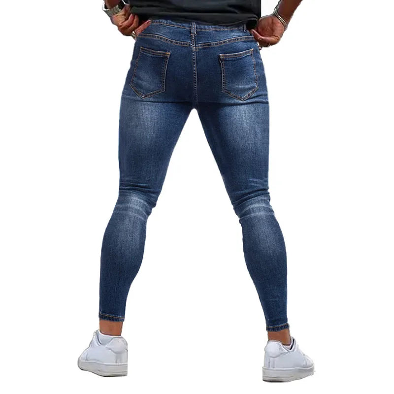 Mens Skinny jeans Solid Color high stretch Denim Trousers Casual Daily For Office Parties Male  Cowboy Pants