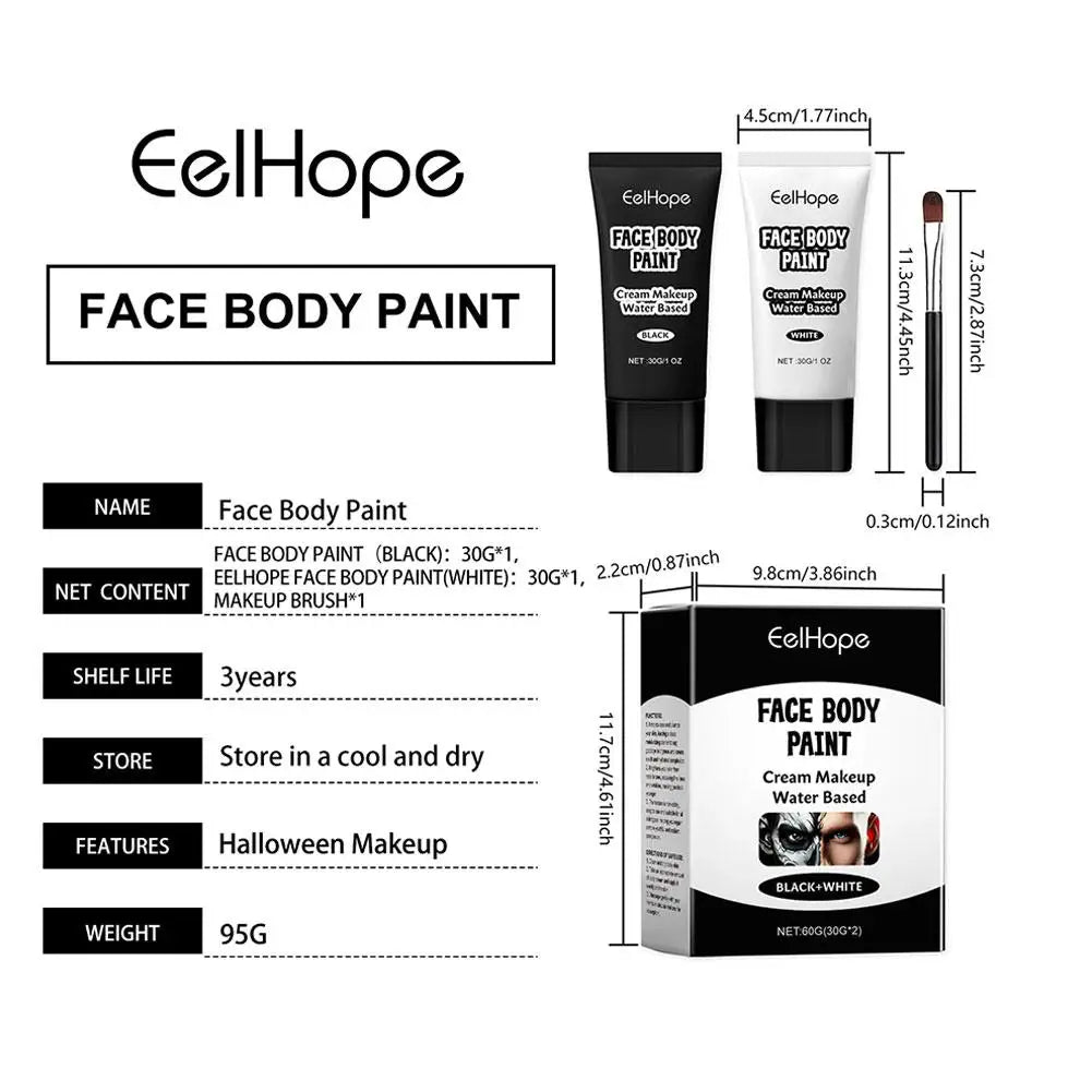 White Makeup Foundation Cream Concealer Halloween Cosplay Make-Up Lasting Cream Cosmetics Halloween Face Long Face White