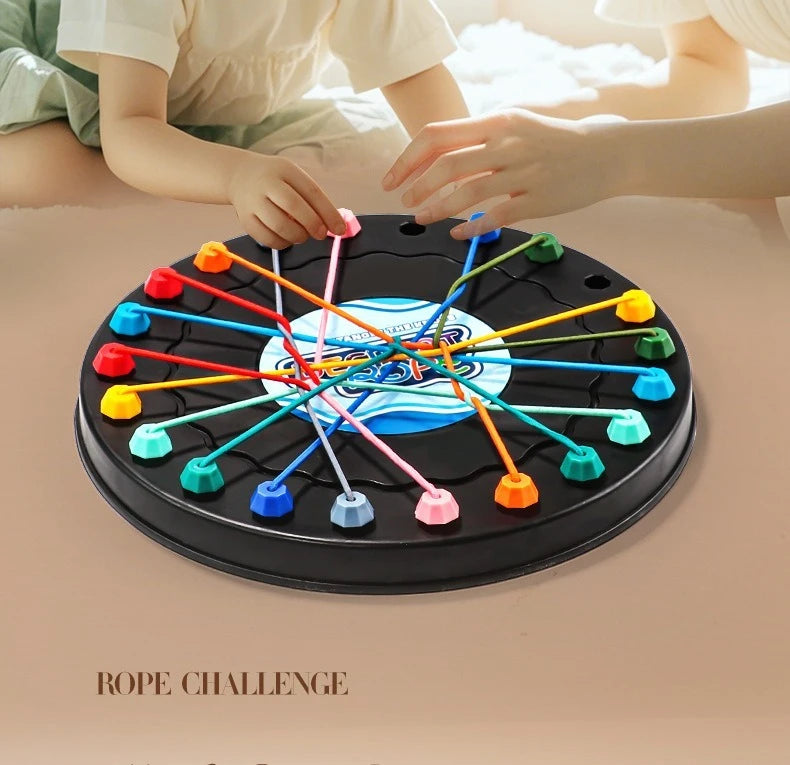 New Kid Rope Knots Puzzle  Board Game Color Line Twisted Connected Ropes Logic Thinking Table Game Parent Child Interactive Toy