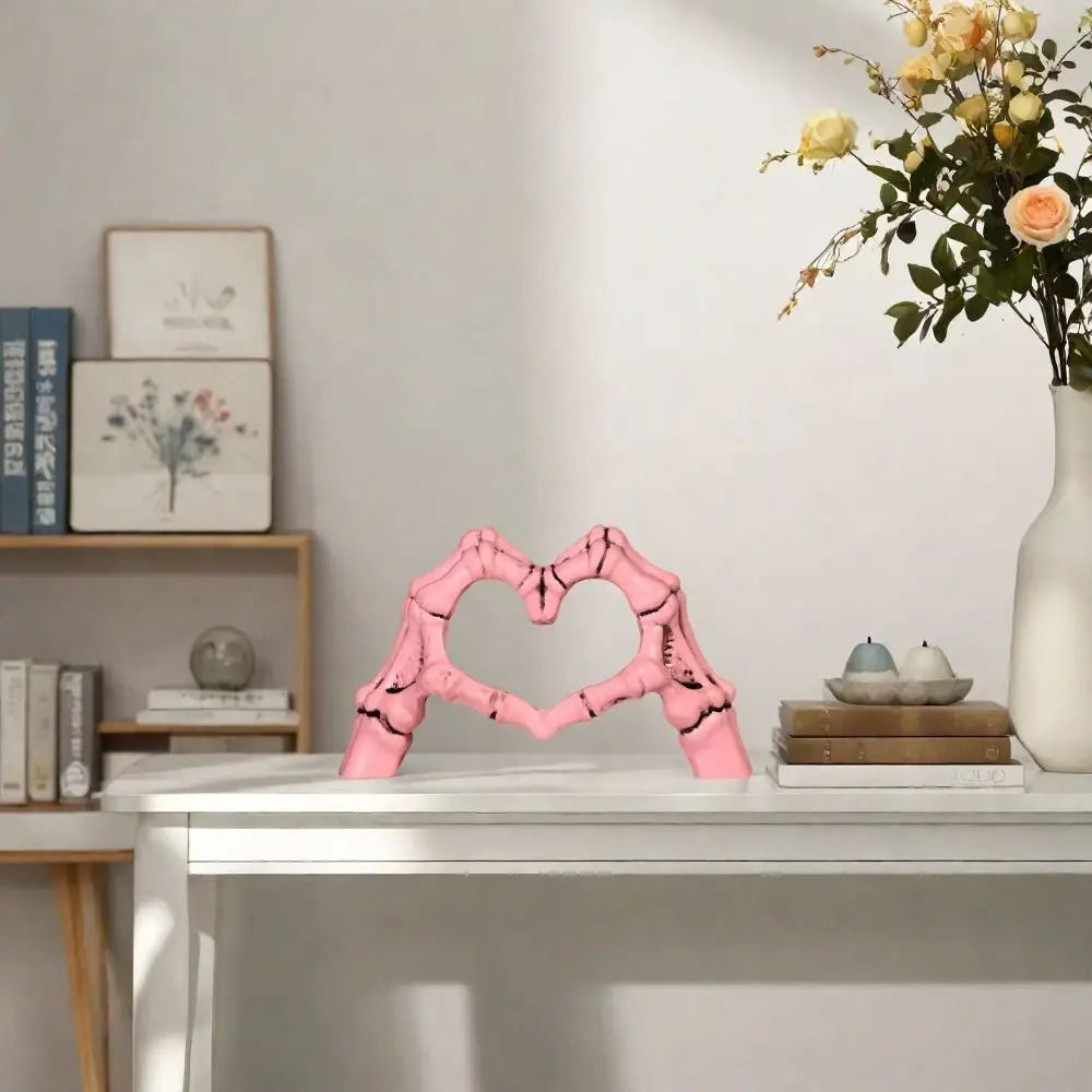 Halloween Themed Halloween Heart Hands Sculpture Handicraft Ornaments Abstract Skeleton Statue Collectible Display