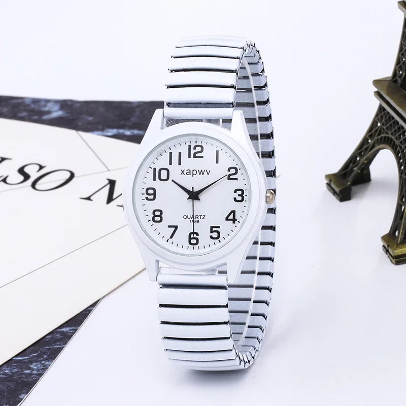 Fashion Watches for Women Stainless Steel Elastic Band Watch Black White Gold Pink Retro Ladies Bracelet Watch Reloj Mujer