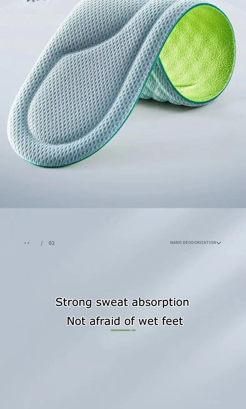 Summer Deodorant Sports Insoles for Shoes Sweat-absorbing Breathable Deodorant Anti-sweat Soft Shoe Pads Inserts for Man Women