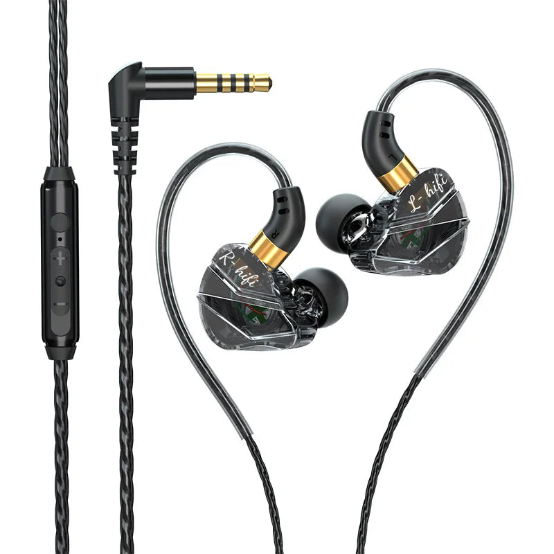In-Ear Headphones with Volume Control, HiFi Sound Quality Sports Earbuds, Closed-Back Headphones with Condenser Microphone