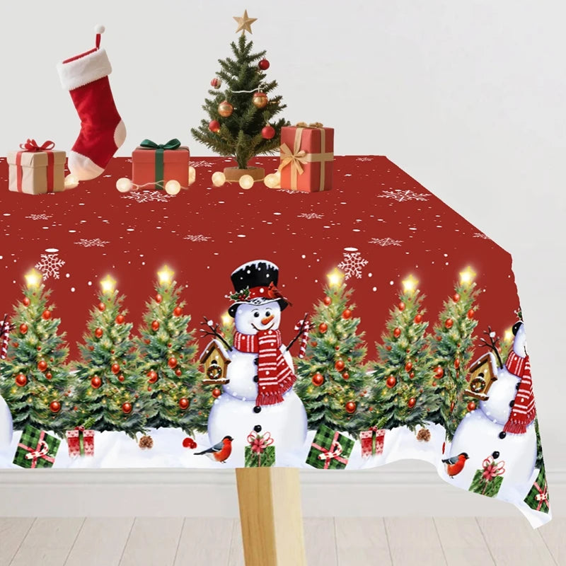 Christmas PE Tablecloth Merry Christmas Decoration For Home 2025 Navidad Kerst Xmas Decor Noel Kerst Happy New Year Gift 2026