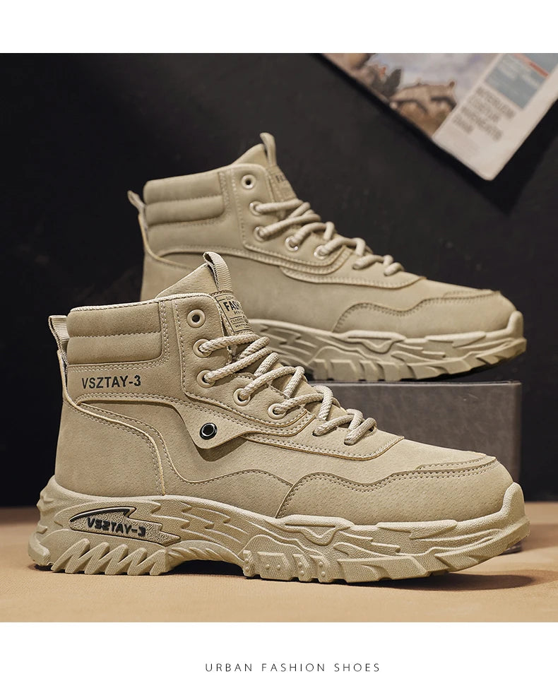 2025 New Autumn Winter Shoes for Men Outdoor Non-slip Wear-resistant Short Boots Fashion Comfort Casual Men's Shoes Botas Hombre