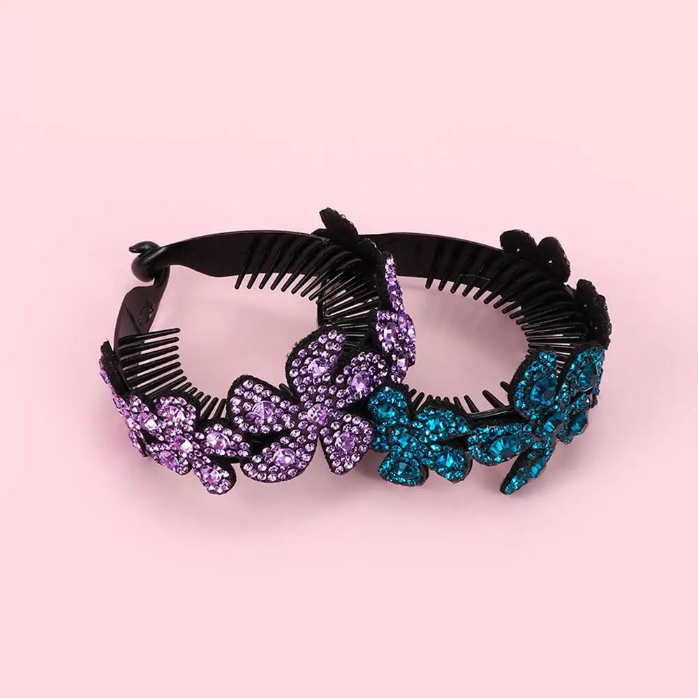 Accessories Rhinestone Floral Hair Accessories Women Twistclip Hairclaw Barrettes Hair Pins Headwear