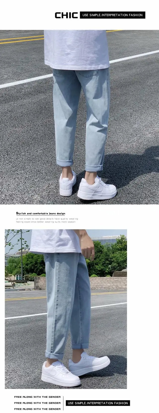 Men Jeans Male Trousers Simple Design High Quality Students Daily Casual Straight Denim Pants jeans for men clothing y2k jeans