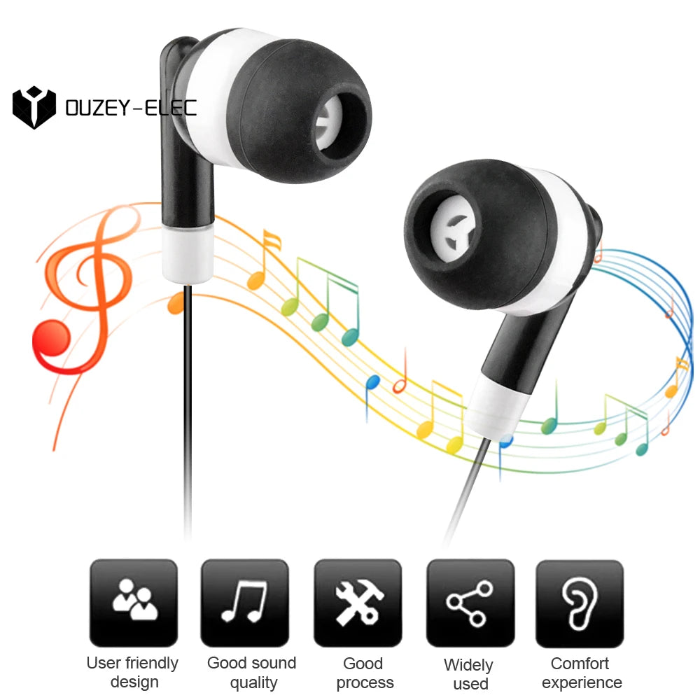 3.5mm Wired Headphones Bass Stereo Earbuds Fitness Sports Headphones Stereo Headphones Mic Noise Cancelling Metal HiFi Sound