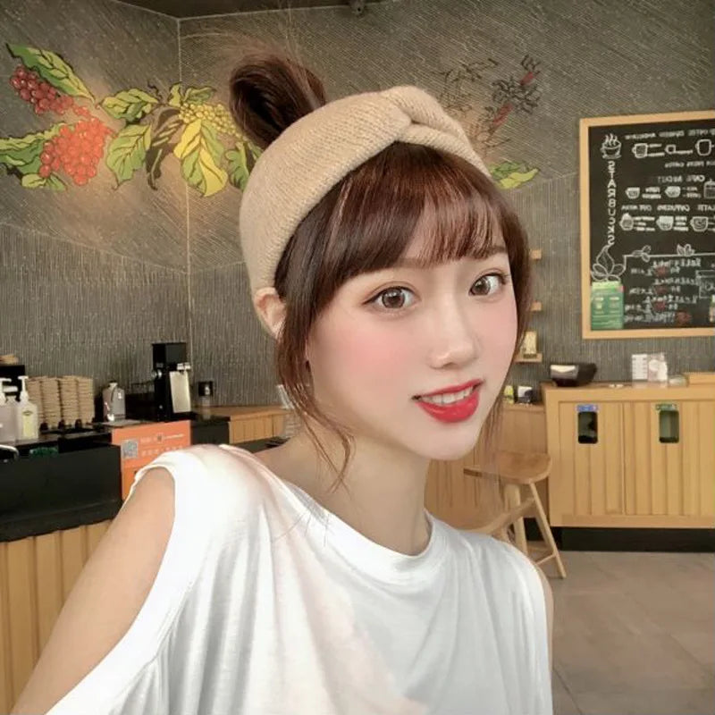 Winter Warm Cross Knot Headbands For Women knitting Elastic Hair Bands Turban Woolen Warm Crochet Headband Hair Accessories