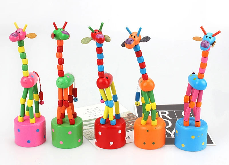 Montessori Educational Toy Kid Wooden Toys for Children Early Learning Exercise Baby Fingers Flexible Materials Giraffe Toy Gift