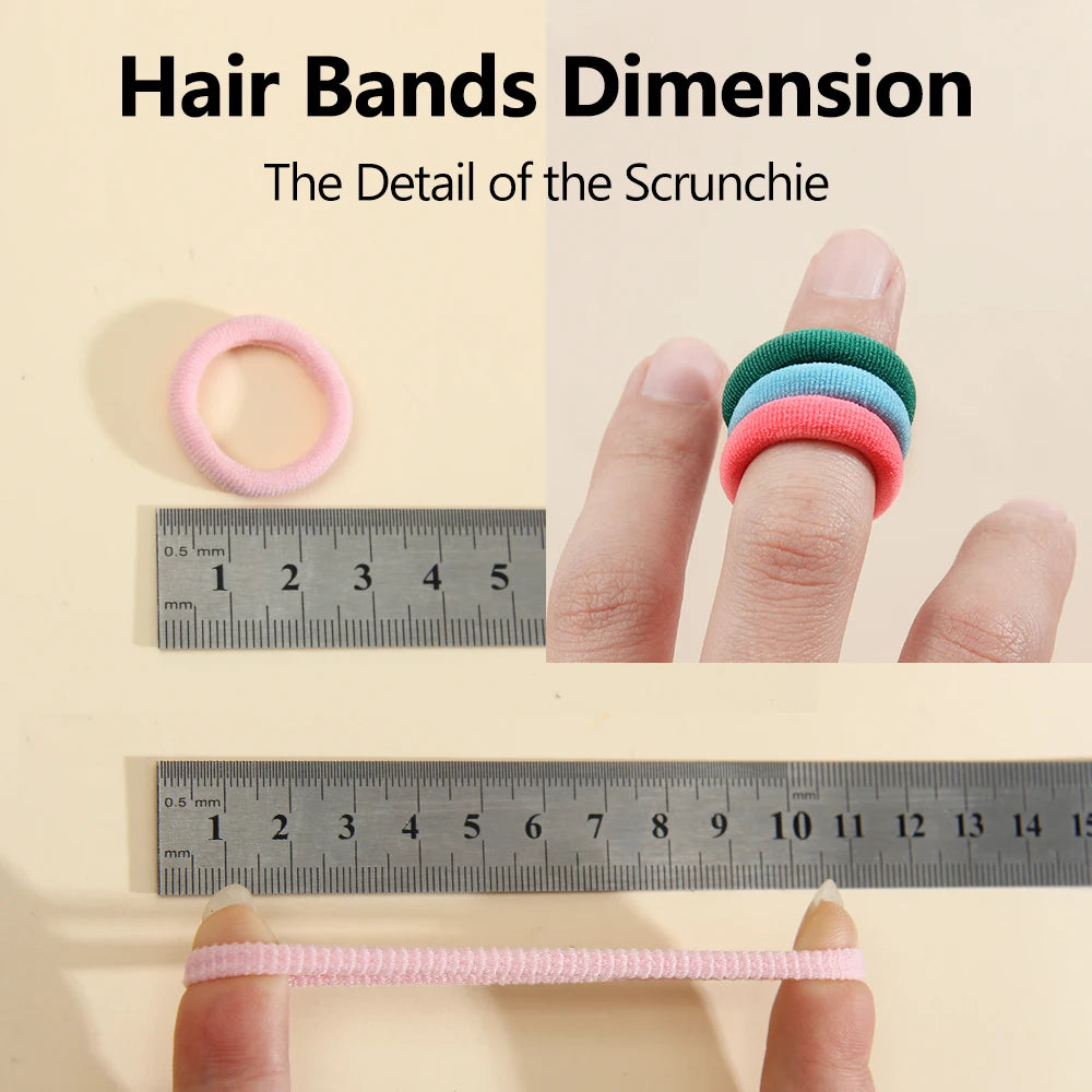 50pcs Women s Seamless Thumb Ring Hair Ties Bagged Ponytail Holders With Small Elastic Bands For Diy Simple Fashion Hair Cord