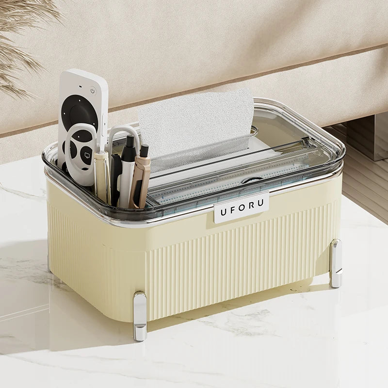 Uforu Desktop Multifunctional Storage Box |   Holds Remote Controls & Small Electronics |   Organizer for Home & Office
