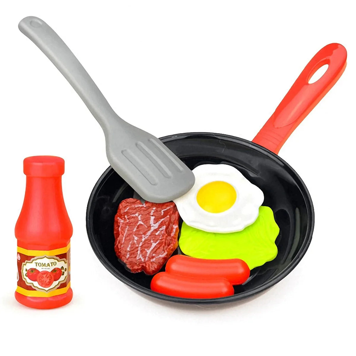 8PCS Children Kitchen Food Toys Simulation Cookware Game Set Pretend Play Pot Steak Vegetable Bread Hot Dog Omelette Kids Gift