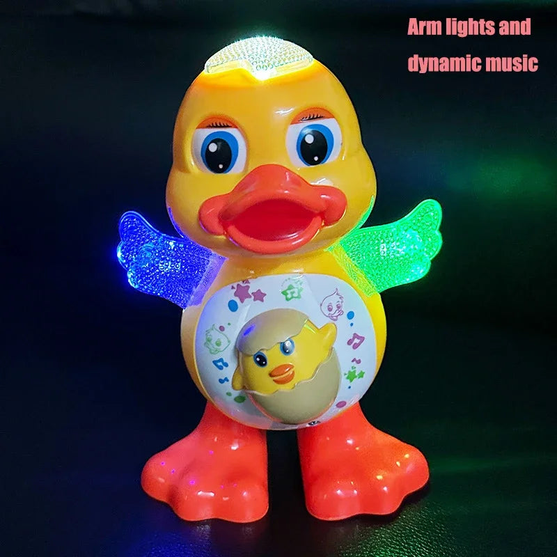 Electronic Toys Dancing Duck Funny Blink Eyes Flashing Light Shake The Body Cute Musical Cartoon Animal Educational Toy Kid Gift