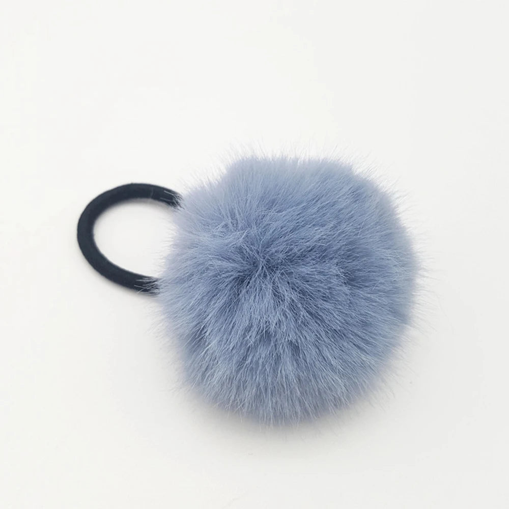 Winter Lovely Hair Ties Pompom  Hairband  Hair Rope Ponytail Holder Hair Accessories Pompom Rubber Band