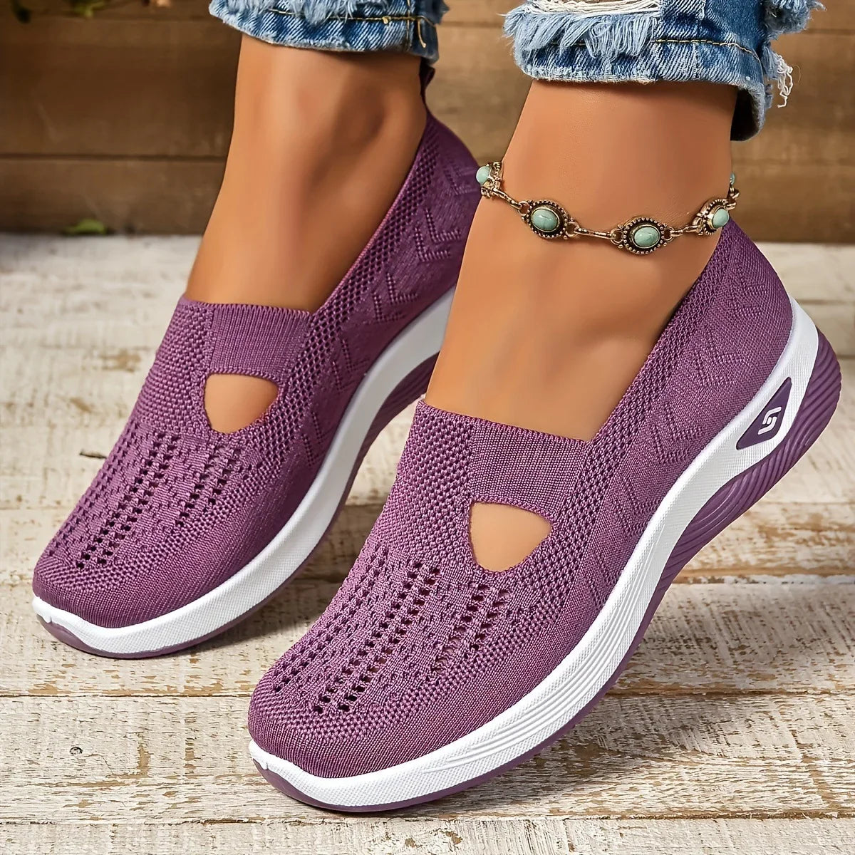 Women's Sneakers Breathable Casual Shoes Summer Soft Sole Orthopedic Shoes Lightweight Slip on Walking Shoe Non Slip Flat Shoes