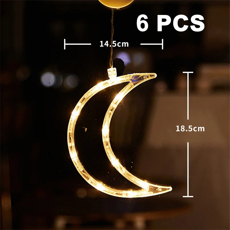 Christmas LED Light Snowflake Santa Hanging Sucker Lamp Window Ornaments Decoration for Home Xmas Navidad 2023 New Year Decor