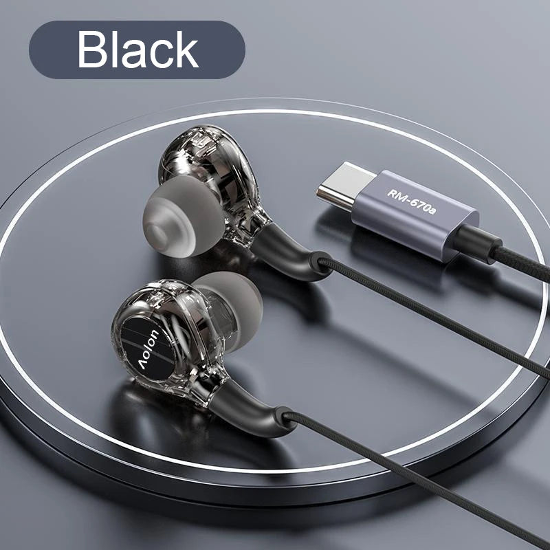 2025 Newest Wired Earphone With Microphone Hifi Music Monitor Bass Headphones Noise Cancelling Headset For Sport Gaming Earbuds