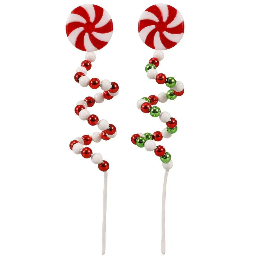 Christmas Candy Cane Decorations Christmas Tree Decoration Red White Lollipop Decoration Curved Candy Christmas Tree Stems Decor