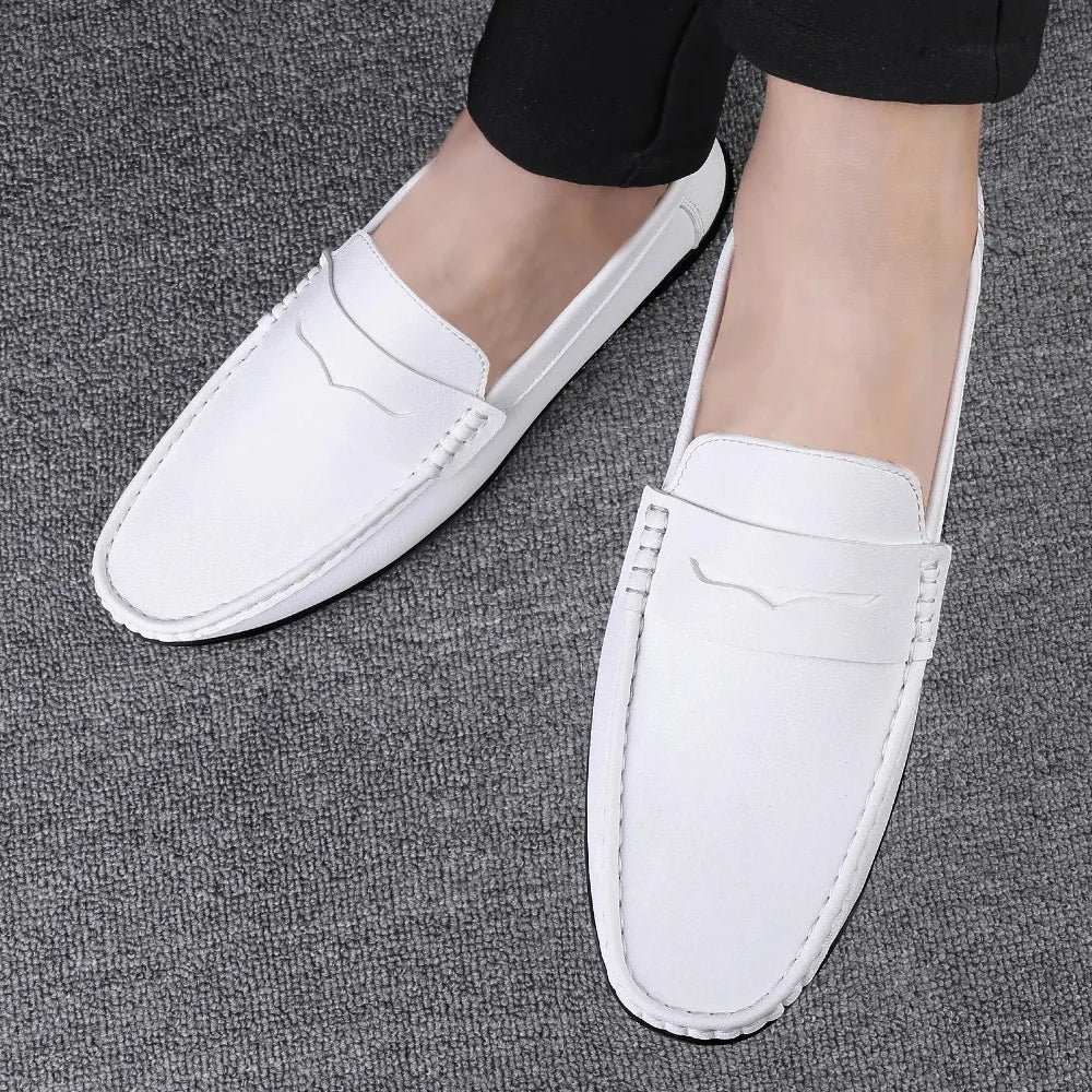 Shoes Men's 2025 Spring/Autumn New Casual Leather Shoes for Driving Flat Bottomed Man Shoes  Designer Loafers Men