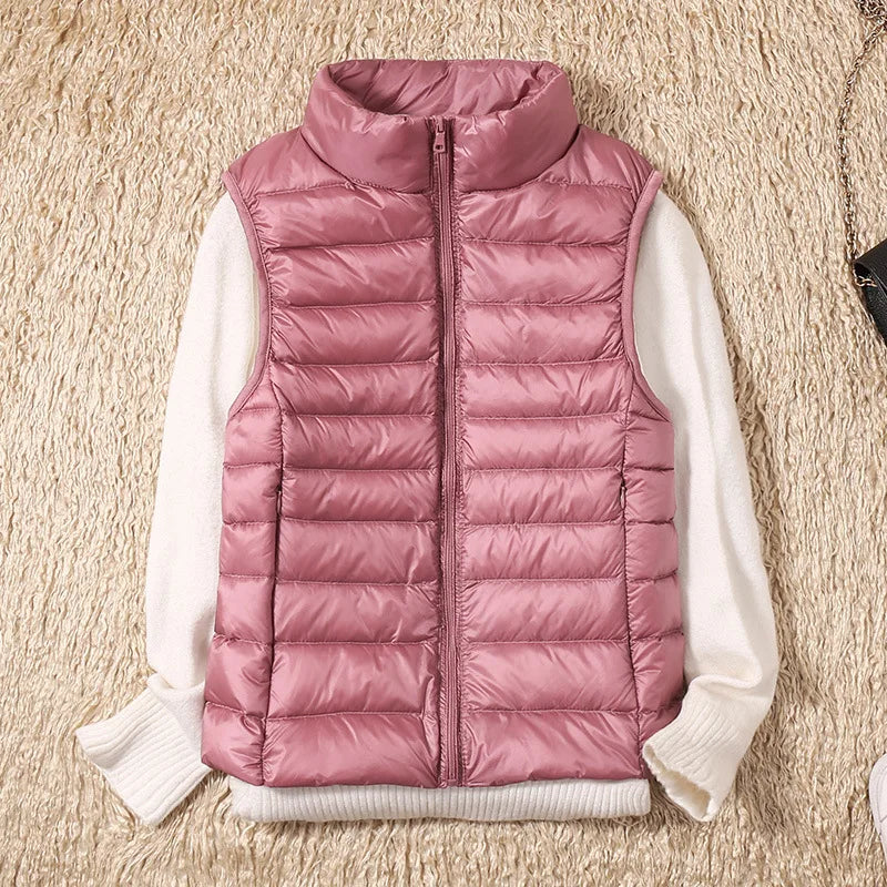 Winter Women's Down Jacket Sleeveless Cropped Puffer Jacket  Lightweight Nylon Coats Vest for Women Parkas Office Chaqueta