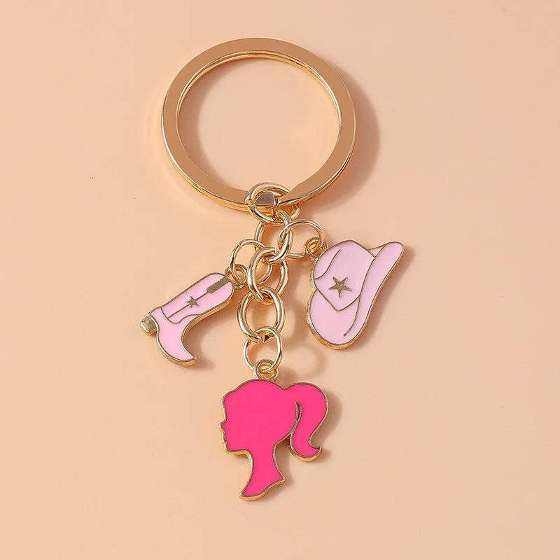 Fashion Women Hat Shoe Pendants Keychain for Car Key Handbag Purse Hanging Keyrings Accessories DIY Jewelry Gifts