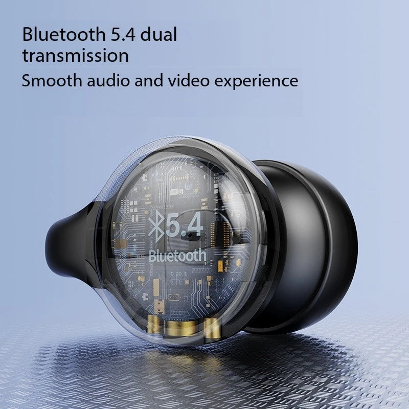 New Mirror Surface Digital Display Soft Silicone Ear Clip Wireless Bluetooth Headphones with Noise Reduction, High-Definition, Lossless for Sports