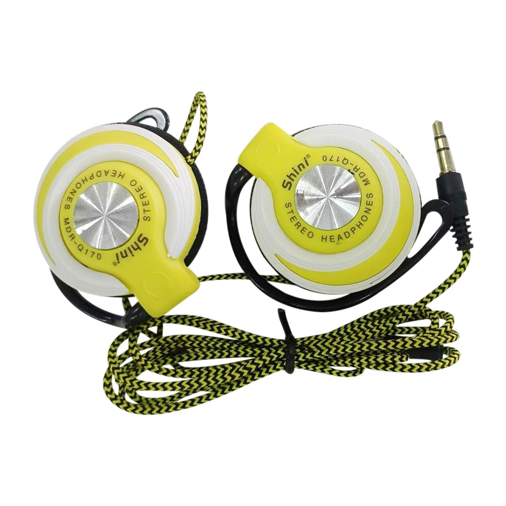 3.5mm Wired Headphones HIFI Heavy Bass Headset Over-ear Adjustable Ear Hook Earphones Music Headset For Mp3/MP4 Phone