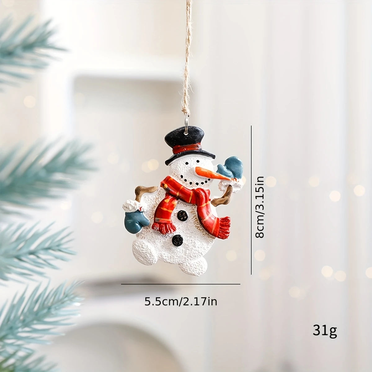 Resin Christmas DecorationsSanta Claus Snowman Ornaments Add Festive Atmosphere