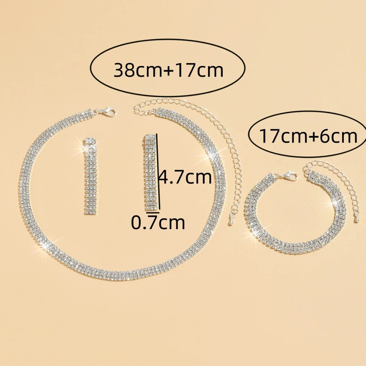 Ladies' fashionable and simple geometric design set, light luxury style versatile and high-end jewelry set