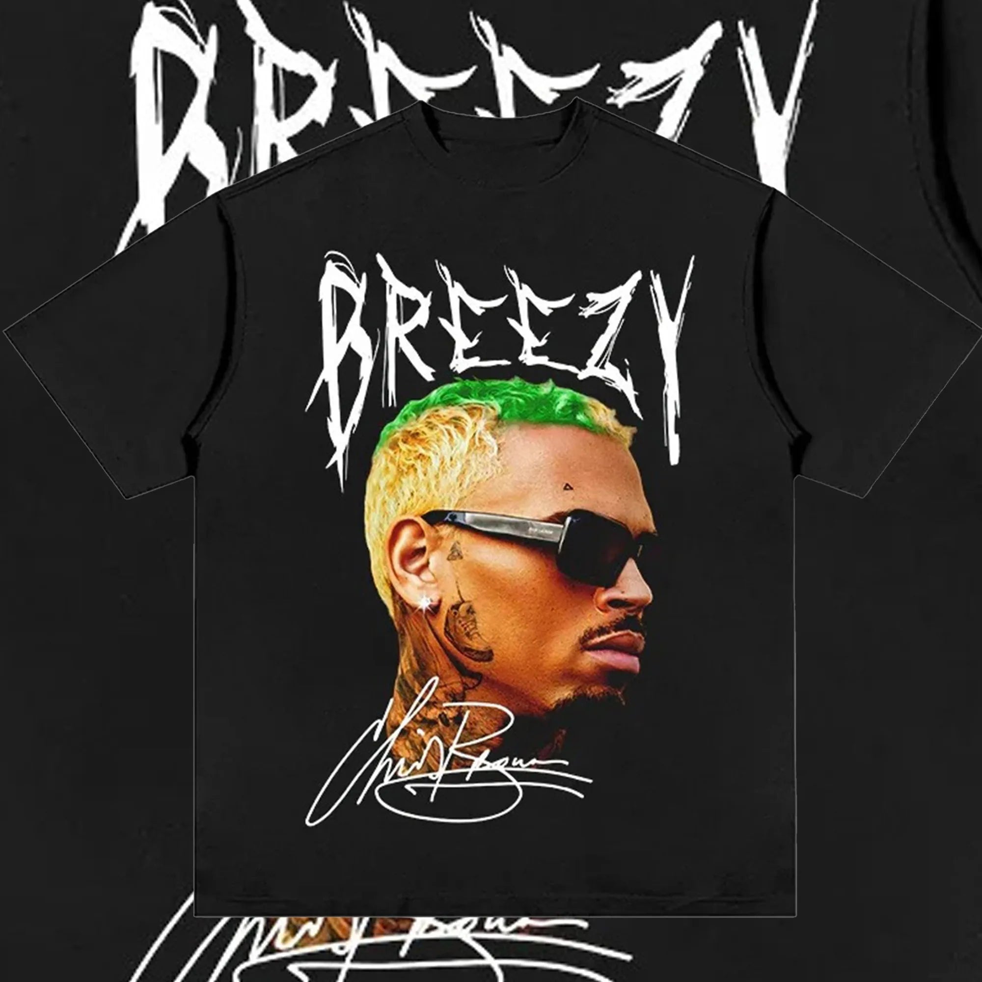 Men T-shirts Art 100% Cotton Chris Brown Breezy Shirt Funny Men Short Sleeve Graphic T-shirt Collection Sold By CMingShop