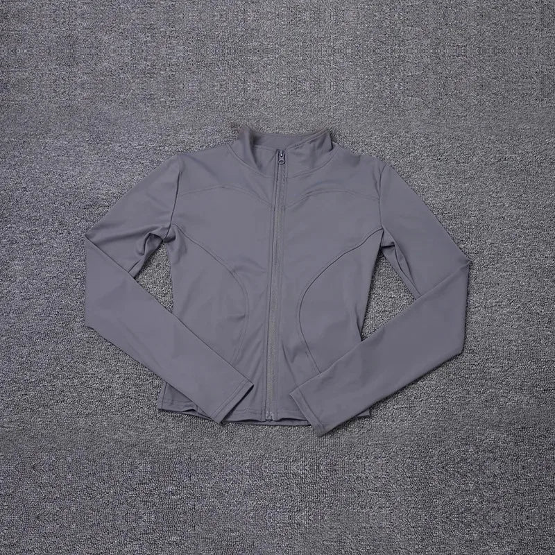 Women Sport Jacket Long Sleeve Shirt Workout Coat Gym Training Clothing Yoga Sportswear