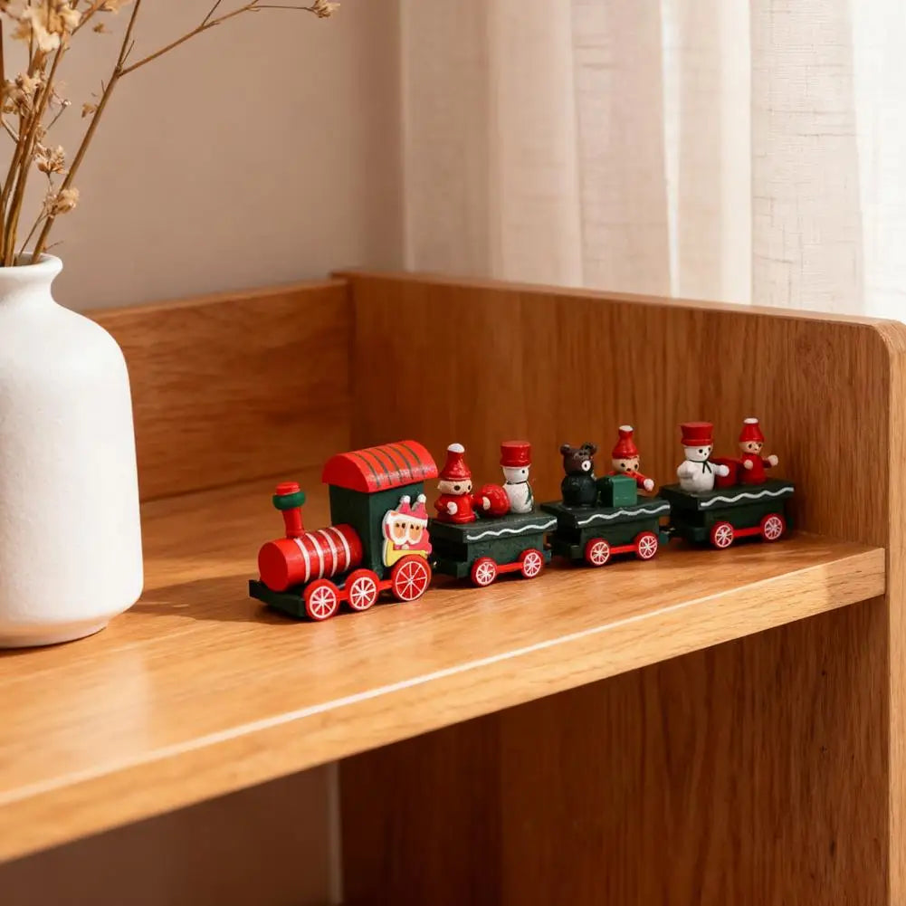 Christmas Wooden Train Merry Christmas Decorations For Home Cristmas Party Ornament Xmas Navidad Noel Gifts Happy New Year