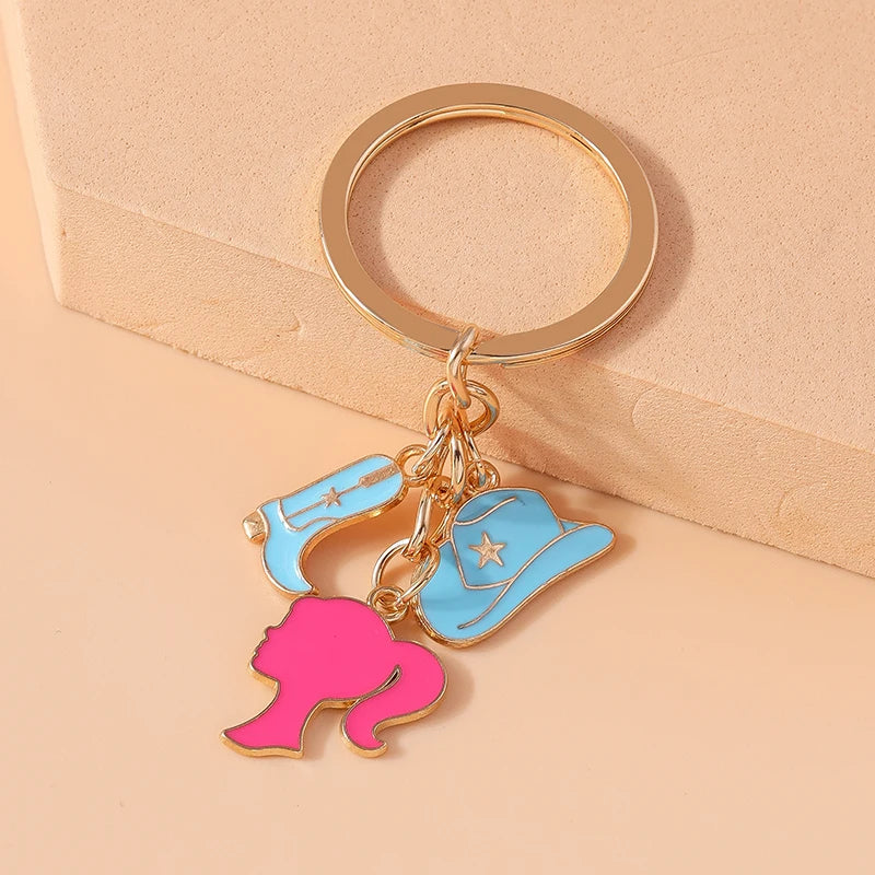 Fashion Women Hat Shoe Pendants Keychain for Car Key Handbag Purse Hanging Keyrings Accessories DIY Jewelry Gifts