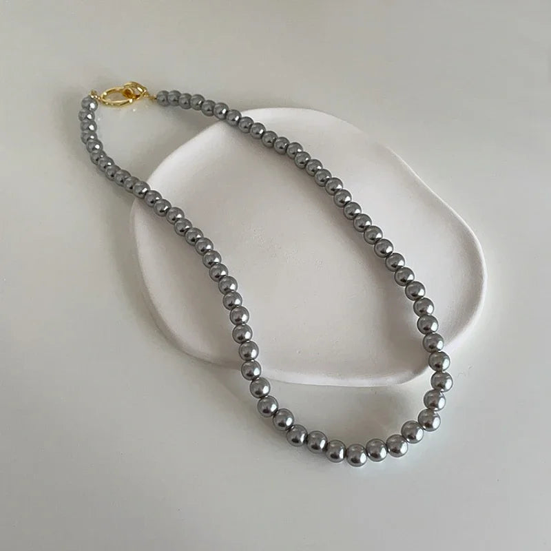 Modern Jewelry Elegant Temperament One Layer Bead Necklace For Women Female Gift Simply Design Accessories 2025 Trend New