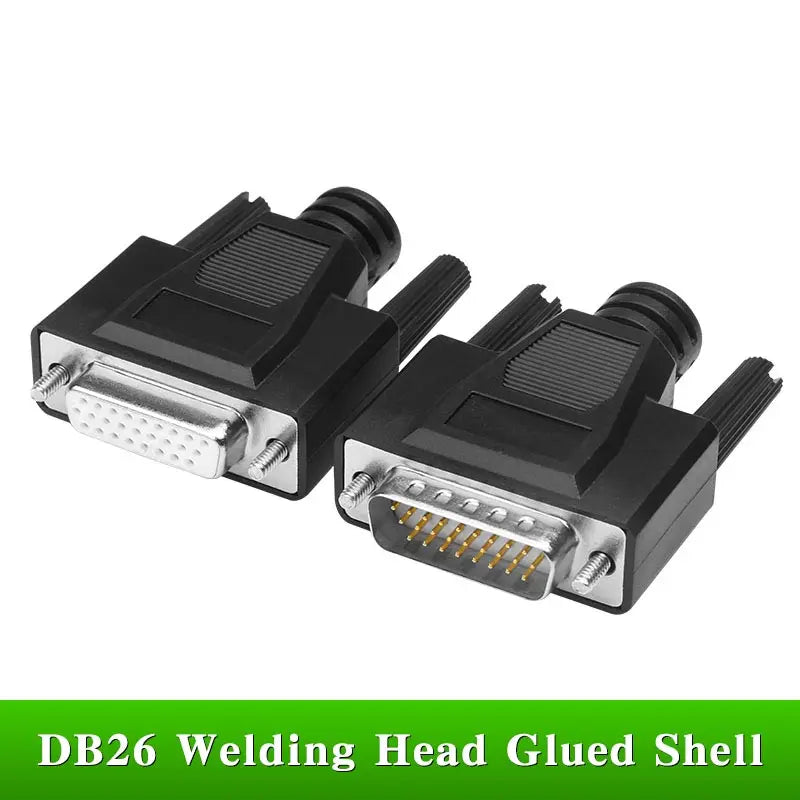 1pc DB26 Soldering Connector D-SUB HDB26 3 Rows of 26 Pin Plug DB26 Black Male Female Welding Wire Type Connectors