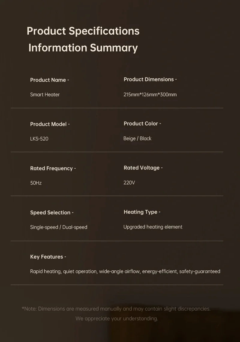 Xiaomi Mini Electric Heater Fast Heating Portable Warmer Energy Saving Heater Power Failure Protection For Office Bedroom Use