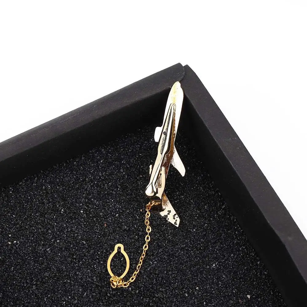 Simple Gentleman Metal Accessories Wedding Gifts Airplane Shape Necktie Clip Aircraft Clips Shirt Tie Pin Men Tie Clip
