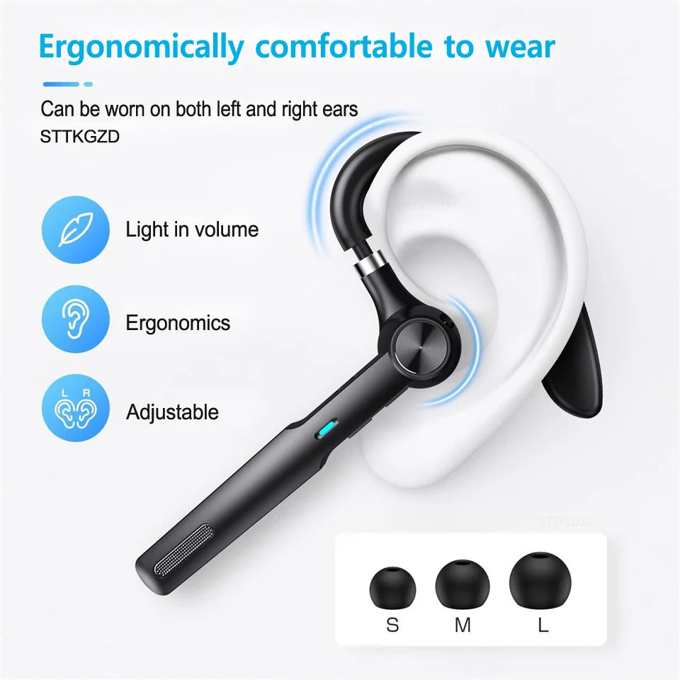 Wireless Headphones Bluetooth Headset With Microphone Earphones  Handsfree Noise Canceling Audifonos Talking Business Driving