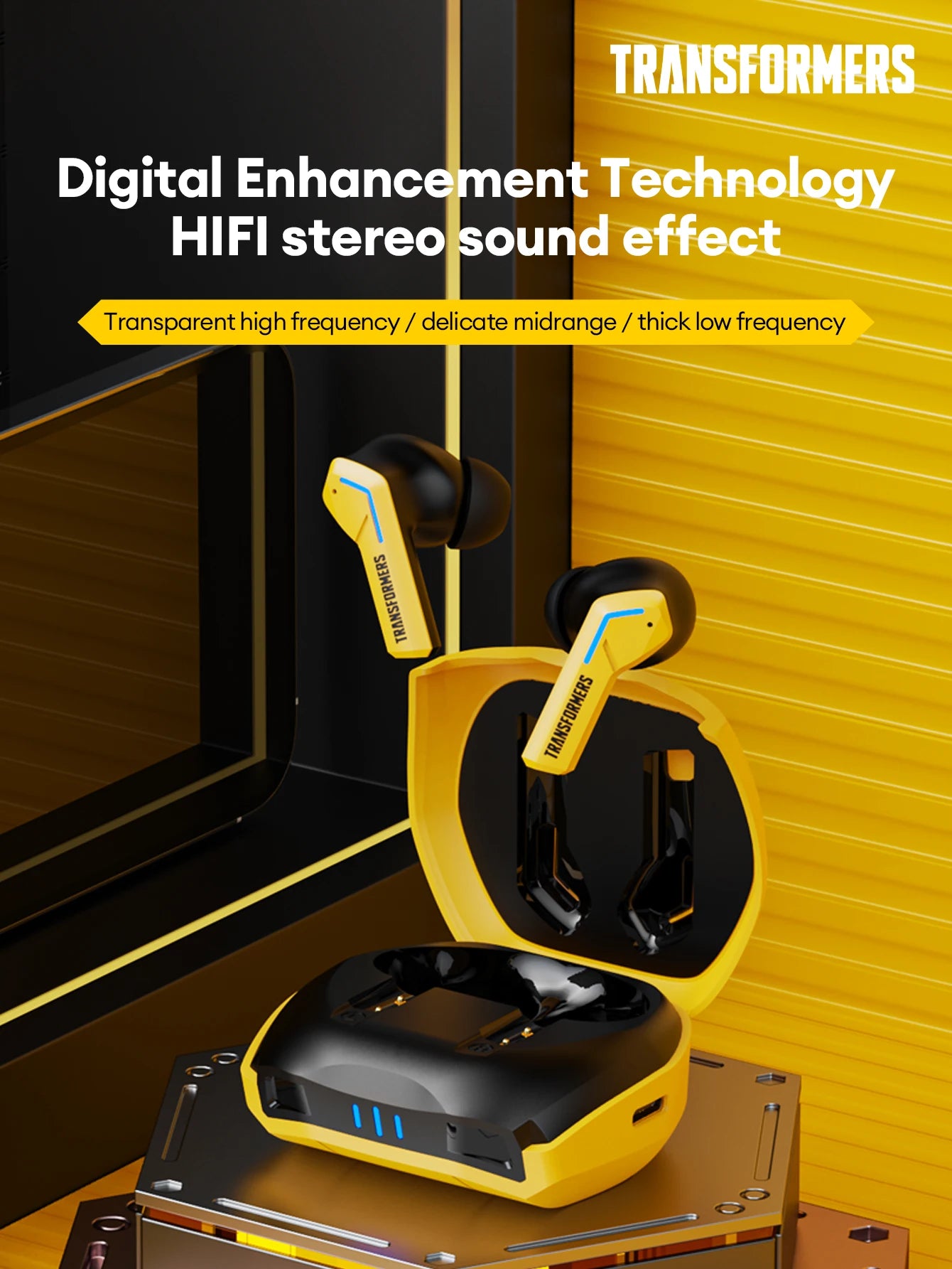 Transformers TF-T06 Bluetooth 5.3 Headset Dual Mode Noise Reduction Earphone for Video Game HIFI Earbuds Stable Connection