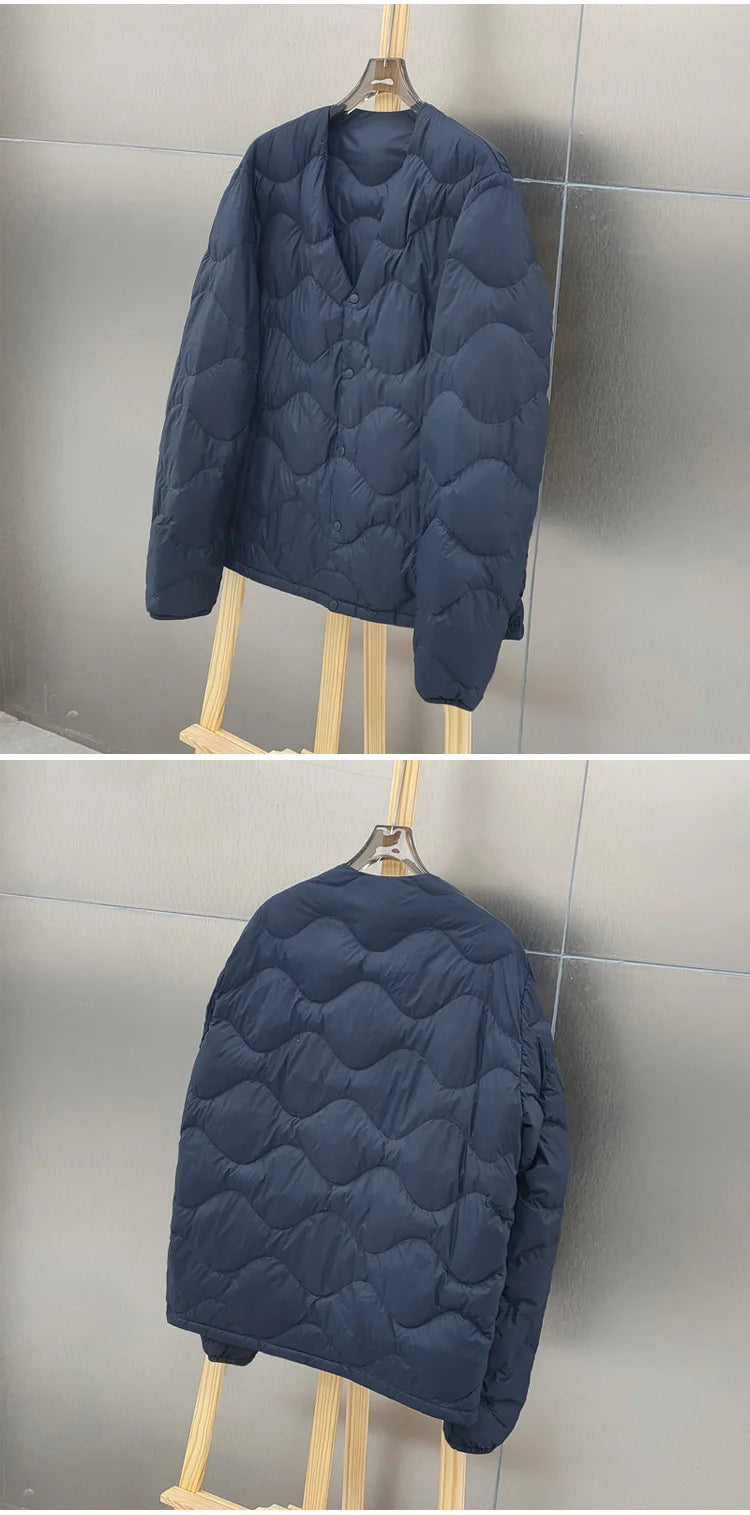 New Coats and Jackets Men's Lightweight Down Vest V-Neck Jacket Very Warm Winter Man Jacket Warm White Duck Down Man Windbreaker