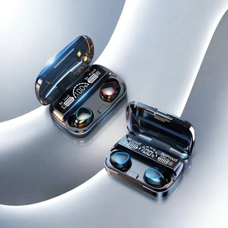 New Bluetooth Earphones Handfree LED Dispay Headphones Bluetooth Music Wireless Earbuds Waterproof Headset For phones