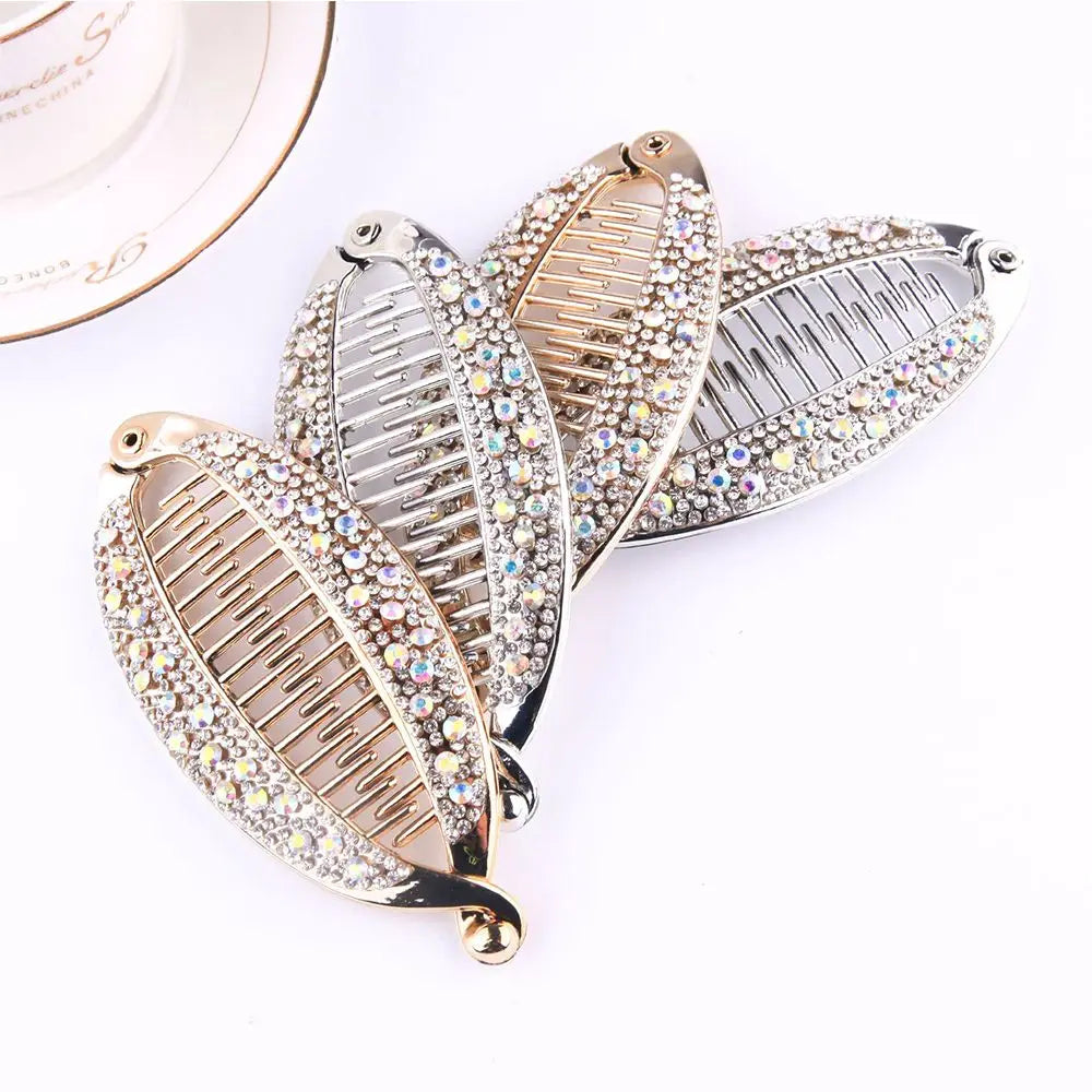 Fashion Accessories Women Rhinestone Banana Clips Barrettes Hairpins Hair Claws Fish Clip Hair Clips