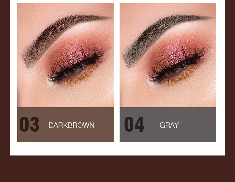 Langmanni Double headed Rotable Eyebrow Pen with a 1.5mm diameter Fine refill Waterproof Wild Eyebrow Pen and Eyebrow Brush